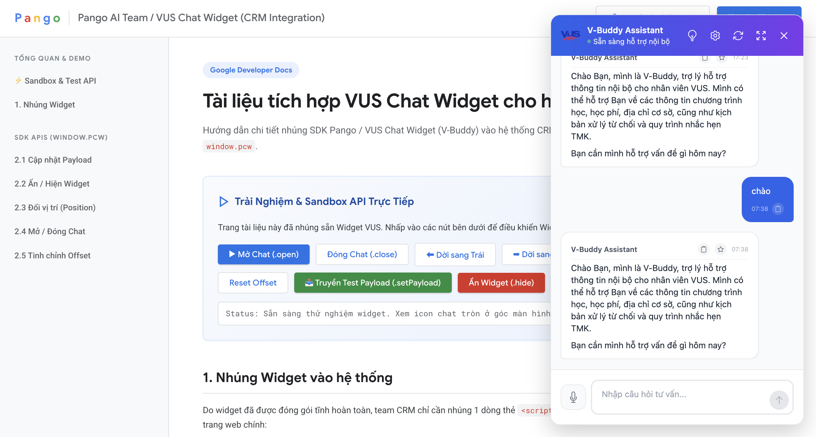 Chatbot Widget Open View