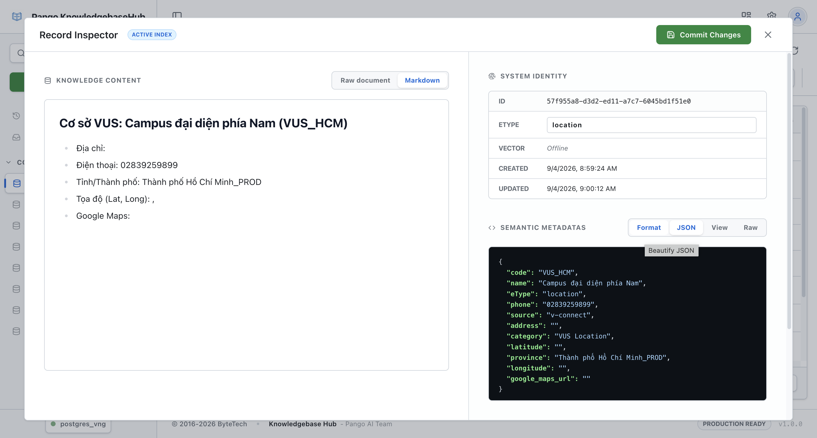 Record Inline Edit Modal